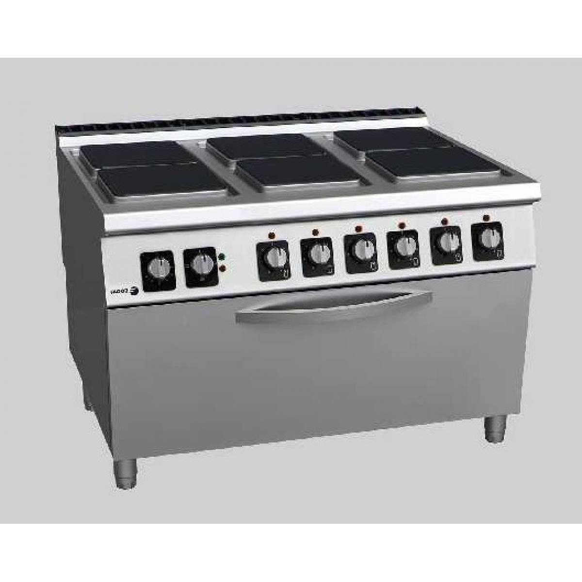 ELECTRIC 6 HOT PLATE WITH OVEN BELOW_C-E961